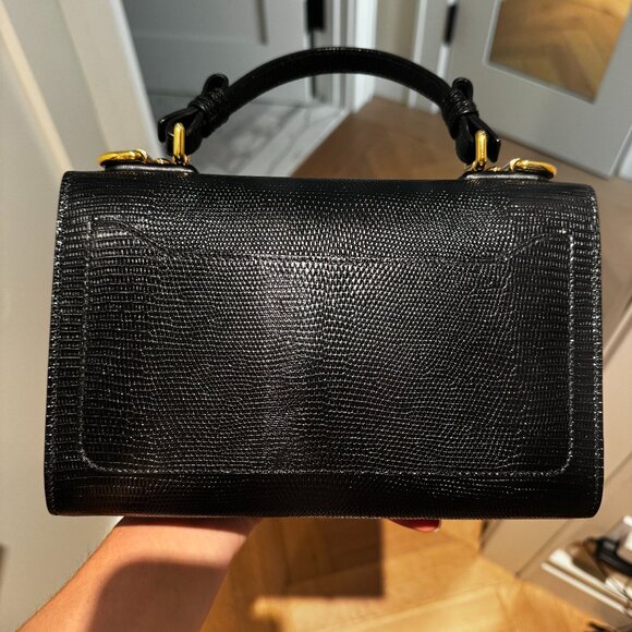 DOLCE AND GABBANA Lucia Embossed Leather Crossbody Bag in Black - Picture 3 of 9